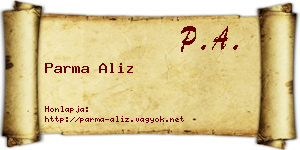 Parma Aliz névjegykártya